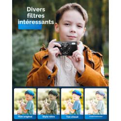 64Go Appareil Photo Numérique Enfant: 48MP Caméra Anti-secousse Photographie Vlogging Caméra pour Youtube 16X Zoom Numérique Pho