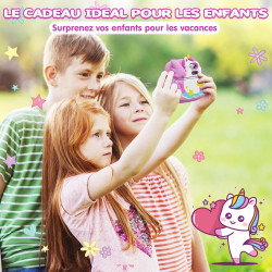 Appareil Photo Instantané Enfants, CAMCLID 2,4" Écran Appareil Photo Numérique Enfant avec Carte TF 32GB et Papier Photo Imprimé