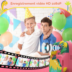 CAMCLID Appareil Photo Instantané Enfants, 12MP/1080P Appareils Photo Numérique Enfants avec Carte 32G et 3 Rouleaux de Papier, 