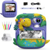 CAMCLID Appareil Photo Instantané Enfants, 12MP/1080P Appareils Photo Numérique Enfants avec Carte 32G et 3 Rouleaux de Papier, 