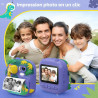 CAMCLID Appareil Photo Instantané Enfants, 12MP/1080P Appareils Photo Numérique Enfants avec Carte 32G et 3 Rouleaux de Papier, 