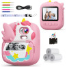 Appareil Photo Instantané Enfants, CAMCLID 2,4" Écran Appareil Photo Numérique Enfant avec Carte TF 32GB et Papier Photo Imprimé