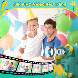 CAMCLID Appareil Photo Instantané Enfants, 12MP/1080P Appareils Photo Numérique Enfants avec Carte 32G et 3 Rouleaux de Papier, 