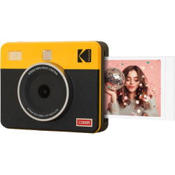 KODAK Mini Shot 3 Retro 4PASS 2-in-1 Appareil Photo Instantané and Imprimante Photo Portable (7,6x7,6cm) + 8 Feuilles, Jaune