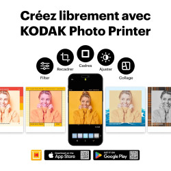 KODAK Mini Shot 3 Retro 4PASS 2-in-1 Appareil Photo Instantané and Imprimante Photo Portable (7,6x7,6cm) + 8 Feuilles, Jaune
