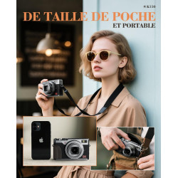NBD Appareil Photo Numérique 5K 64MP avec Autofocus, Zoom Numérique 18x, Écran IPS 3" Orientable 180°, Design Rétro Élégant, Car