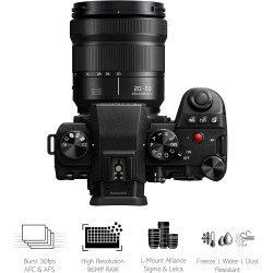 Panasonic Lumix S5M2 - Appareil Photo Hybride Plein Format + Objectif Lumix S 20-60mm F3.5-5.6 (24MP, AF Phase, Double Stab, Vid