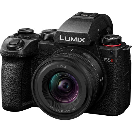 Panasonic DC-S5M2NE Appareil Photo Plein Format + Objectif Lumix S 18-40mm(Enregistrement vidéo 4K 60P et 6K 30P, écran Flip, Wi