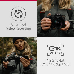 Panasonic DC-S5M2N-PACK LUMIX S5M2E Appareil Photo Plein Format 24,2Mpx, Enregistrement Open Gate, Phase Hybrid AF, Active I.S.,