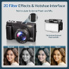 Appareil Photo Numérique 4K, Appareil Photo Compact 48MP 16X Digital Zoom à Écran Rabattable à 180° Avec Autofocus, Flash, Stati