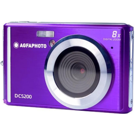AgfaPhoto Realishot DC5200 - Appareil Photo Compact, 21MP, Ecran LCD 2,4", Zoom Digital 8X, Vidéo HD 720p, Batterie Lithium, Car