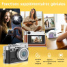 Mini Appareil Photo Numérique Noir, Rollei Petit Caméra Digitale Vintage 1080P FHD avec Écran couleur 0,96 pouces 2MP Digital Ca