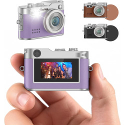 Mini Appareil Photo Numérique Violet, Rollei Petit Caméra Digitale Vintage 1080P FHD avec 0,96" Écran Couleur 2MP Digital Camera