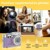 Mini Appareil Photo Numérique Violet, Rollei Petit Caméra Digitale Vintage 1080P FHD avec 0,96" Écran Couleur 2MP Digital Camera