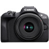 Canon EOS R100 Plus Objectif RF-S 18-45 mm F4.5-6.3 is STM Plus Sacoche pour Appareil Photo Plus Carte SD 64 Go (Appareil Photo 