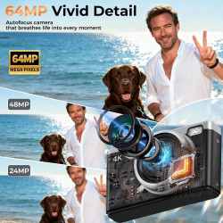 Appareil Photo Numérique 4K Digital - Maxmango 64MP Appareils Numérique avec Écran Rabattable 180° - 2.4" Camera pour Vlog avec 