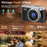 Appareil Photo Numérique 4K Digital - Maxmango 64MP Appareils Numérique avec Écran Rabattable 180° - 2.4" Camera pour Vlog avec 