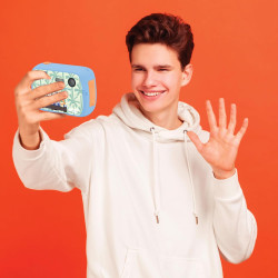 Lexibook, bleuy, appareil photo starcam print avec imprimante instantanée, fonctions photo et vidéo, carte micro-sd 32go et kit 