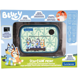 Lexibook, bleuy, appareil photo starcam print avec imprimante instantanée, fonctions photo et vidéo, carte micro-sd 32go et kit 