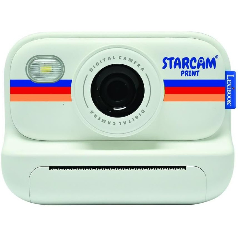 Lexibook, STARCAM Print HD, Appareil Photo avec imprimante instantanée, Fonctions Photo, vidéo, Selfie, Musique, Jeux, Kit de cu