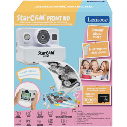 Lexibook, StarCAM Print HD, Appareil Photo avec imprimante instantanée, Fonctions Photo, vidéo, Selfie, Musique, Jeux, Kit de cu