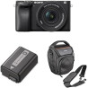 Sony Alpha 6400 Hybride APS-C avec Objectif 16–50mm, Batterie NP-FW50 et Housse LCS-AMB – 24,2MP, AF 0.02s avec Suivi des Yeux, 
