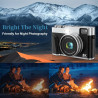 Appareil photo numérique 4K avec viseur optique, autofocus 48 MP, zoom numérique 16X, stabilisation d'image, flash intégré, cart