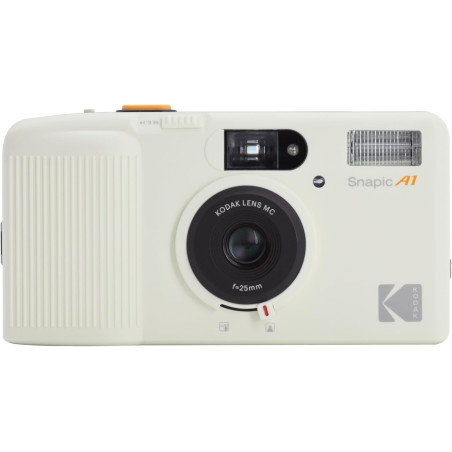 Kodak Snapic A1 – Appareil Photo Argentique 35mm Réutilisable avec Objectif en Verre à 3 Éléments, Grand Angle 25mm, Mise au Poi
