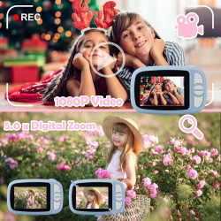 GlobalCrown Appareils Photo enfant instantanée,3,5 pouces impression instantanée Caméra numérique vidéo pour 3-12 ans enfants (i
