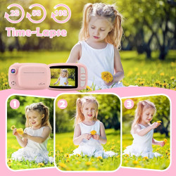 GlobalCrown Appareils Photo enfant instantanée,3,5 pouces Appareils photo instantané enfant impression instantanée Caméra numéri