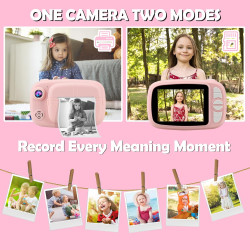 GlobalCrown Appareils Photo enfant instantanée,3,5 pouces Appareils photo instantané enfant impression instantanée Caméra numéri