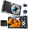 Appareil Photo numérique, Autofocus 4K Appareil Photo Compact avec Carte mémoire 32 Go, Double Objectif HD 48 MP, Zoom numérique