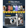 Appareil Photo numérique, Autofocus 4K Appareil Photo Compact avec Carte mémoire 32 Go, Double Objectif HD 48 MP, Zoom numérique