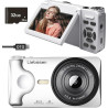 Appareil Photo numérique 4K 64MP Autofocus Pliable 3,0 Pouces 180° Rechargeable Portable pour Photos&Vlogs & 20 Filtres 2000mAh 