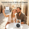 Appareil Photo numérique 4K 64MP Autofocus Pliable 3,0 Pouces 180° Rechargeable Portable pour Photos&Vlogs & 20 Filtres 2000mAh 