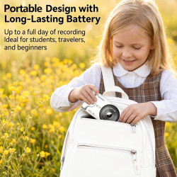 Appareil Photo numérique 4K 64MP Autofocus Pliable 3,0 Pouces 180° Rechargeable Portable pour Photos&Vlogs & 20 Filtres 2000mAh 