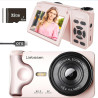 Appareil Photo numérique 4K 64MP Autofocus Pliable 3,0 Pouces 180° Rechargeable Portable pour Photos&Vlogs & 20 Filtres 2000mAh 