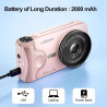 Appareil Photo numérique 4K 64MP Autofocus Pliable 3,0 Pouces 180° Rechargeable Portable pour Photos&Vlogs & 20 Filtres 2000mAh 