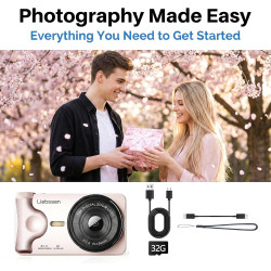 Appareil Photo numérique 4K 64MP Autofocus Pliable 3,0 Pouces 180° Rechargeable Portable pour Photos&Vlogs & 20 Filtres 2000mAh 