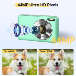 Appareil Photo numérique 44 MP FHD 1080P 16X Zoom numérique avec Batterie Appareil Photo numérique Portable Simple pour Enfants,