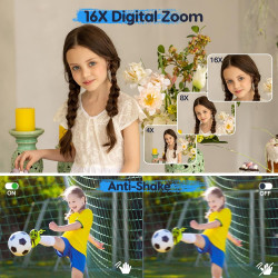 Appareil photo numérique 1080P 44MP avec carte 32G 16X zoom numérique avec batterie Appareil photo numérique portable simple pou