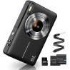 Appareil photo numérique 1080P 44MP avec carte FHD de 32G - Appareil photo avec zoom numérique 16X - Appareil photo numérique po