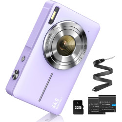 Appareil photo numérique 44MP Caméra photo FHD 1080P Appareil photo avec carte 32G Zoom numérique 16X Appareil photo numérique a