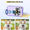 Appareil photo numérique 44MP Caméra photo FHD 1080P Appareil photo avec carte 32G Zoom numérique 16X Appareil photo numérique a