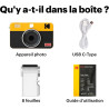 Kodak Mini Shot 2 Retro 4PASS 2-in-1 Appareil Photo Instantané and Imprimante Photo Portable (5,3x8,6cm) + 8 Feuilles, Blanc