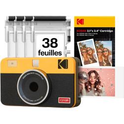 KODAK Mini Shot 2 Retro 4Pass Appareil Photo instantané 2 en 1 avec imprimante Photo (5,3 x 8,6 cm) et 1 Paquet de 38 Feuilles (