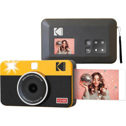 Kodak Mini Shot 2 Retro 4Pass 2-in-1 Appareil Photo Instantané and Imprimante Photo Portable (5,3x8,6cm) + 8 Feuilles, Jaune