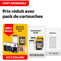 Kodak Mini Shot 2 Retro 4Pass 2-in-1 Appareil Photo Instantané and Imprimante Photo Portable (5,3x8,6cm) + 8 Feuilles, Jaune