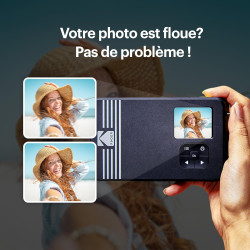 Kodak Mini Shot 2 Retro 4Pass 2-in-1 Appareil Photo Instantané and Imprimante Photo Portable (5,3x8,6cm) + 8 Feuilles, Jaune