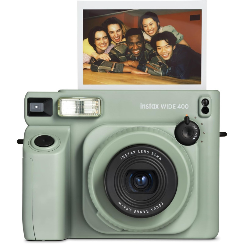 instax Wide 400 Appareil Photo instantané analogique, Flash électronique intégré, Format Wide idéal pour Les Photos de Groupe, B
